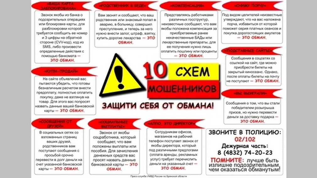 Брянская полиция предупреждает: на минувшей неделе жертвами телефонных и сетевых мошенников стали 18 человек