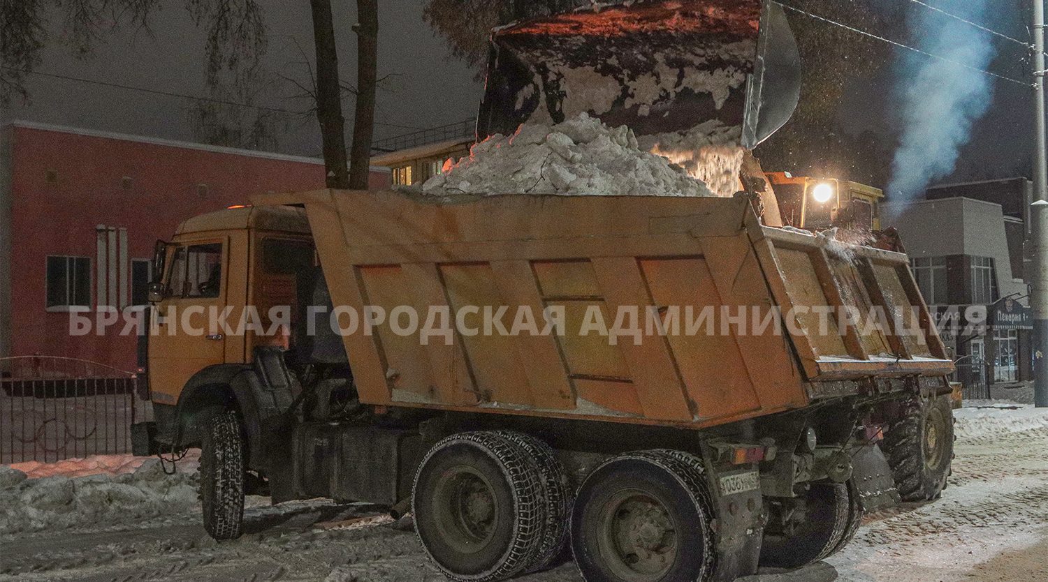 За прошедшую ночь специалисты дорожной службы вывезли с улиц Брянска 3330 тонн снега