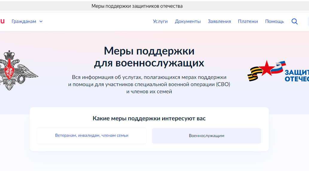 Участники СВО и члены их семей могут получить меры поддержки через «Госуслуги»